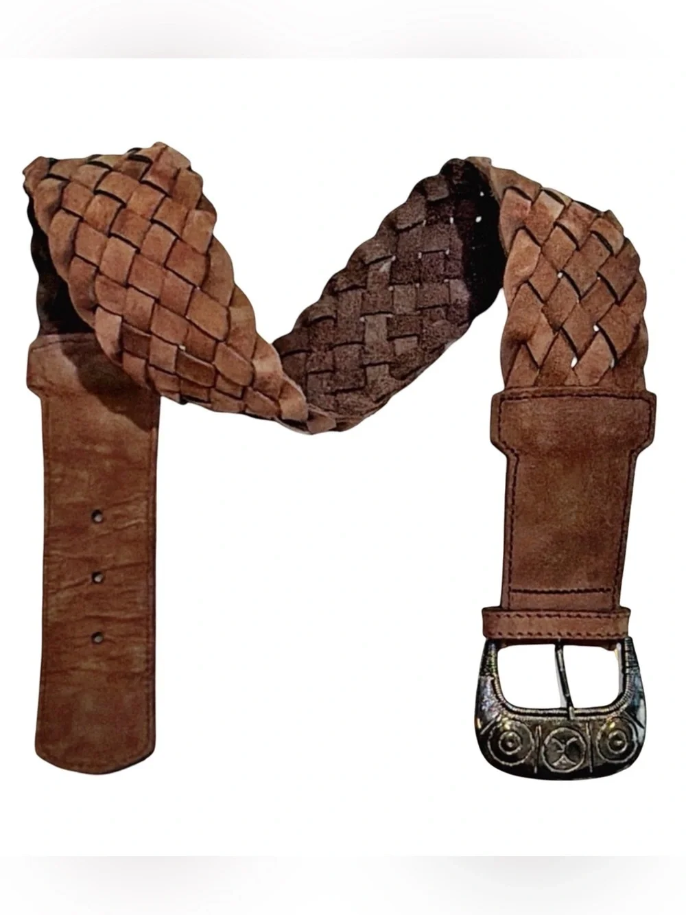 Vera Pelle Italian Braided Leather Belt | Brown | Woven | Genuine Leather